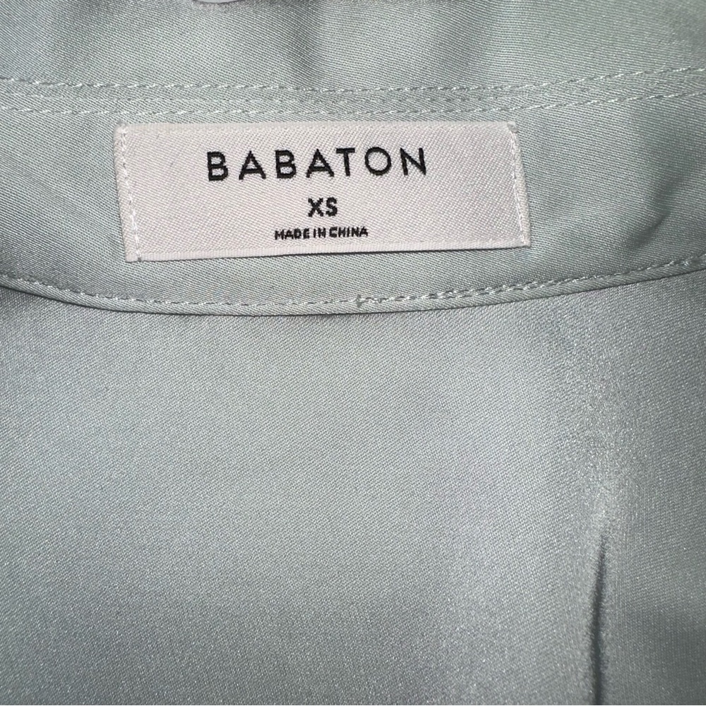 Babaton Light Green Satin Blouse - Picture 2 of 3